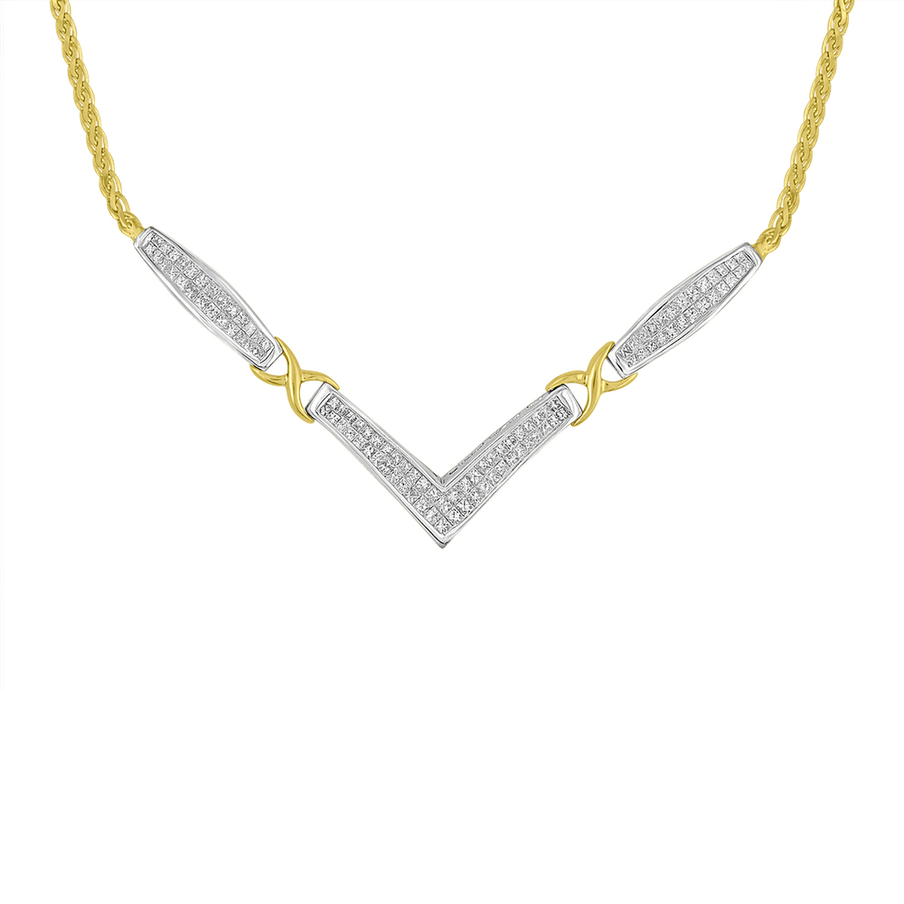 14K Yellow and White Gold 2.0 Cttw Princess